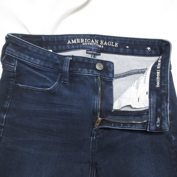 AMERICAN EAGLE womens JEANS blue SUPER STRETCH jegging HI-RISE denim SIZE 4 - Picture 7 of 14